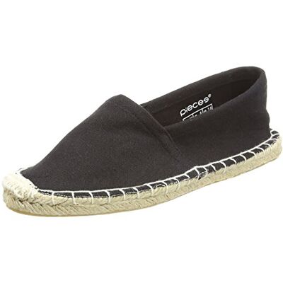 17056519_Black PIECES Damskie espadryle Haisha Espadryle, czarny czarny Black 38 EU 17056519_Black PIECES Damskie espadryle Haisha Espadryle, czarny czarny Black 38 EU