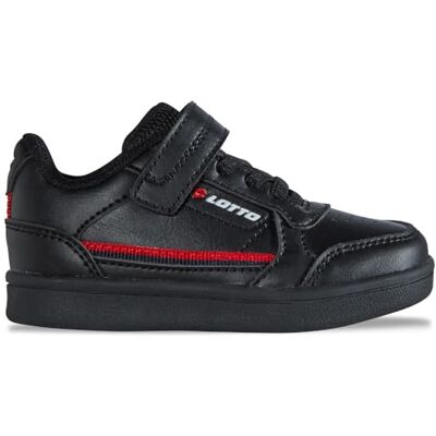 2800050M Lotto Chłopięce dziecięce Nandu M Unisex Kids Sneaker, Black/RED, 22 EU, czarny, czerwony, 22 EU 2800050M Lotto Chłopięce dziecięce Nandu M Unisex Kids Sneaker, Black/RED, 22 EU, czarny, czerwony, 22 EU