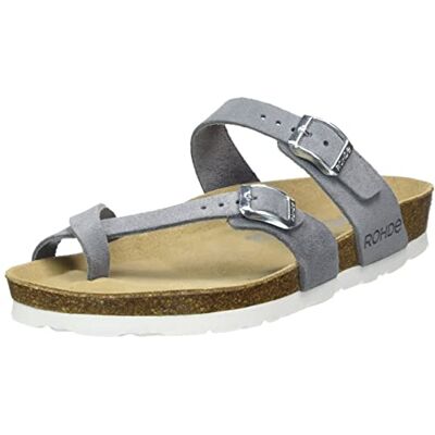 5573 Rohde Alba damskie klasyczne sandały, pantofle, buty letnie, kapcie domowe, wkładka z korka, 86 Bazalt, 35 EU 5573 Rohde Alba damskie klasyczne sandały, pantofle, buty letnie, kapcie domowe, wkładka z korka, 86 Bazalt, 35 EU