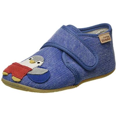 3907_571_18 Living Kitzbühel Chłopięce buty na rzep niedźwiedź polarny i pingwin recyklingowane bawełniane kapcie, niebieski Ocean 18 EU 3907_571_18 Living Kitzbühel Chłopięce buty na rzep niedźwiedź polarny i pingwin recyklingowane bawełniane kapcie, niebieski Ocean 18 EU