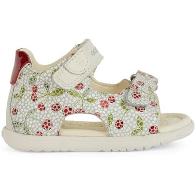 B254WA00754 Geox Baby Girl B Macchia Gir sandały, Off White Red, 19 EU B254WA00754 Geox Baby Girl B Macchia Gir sandały, Off White Red, 19 EU