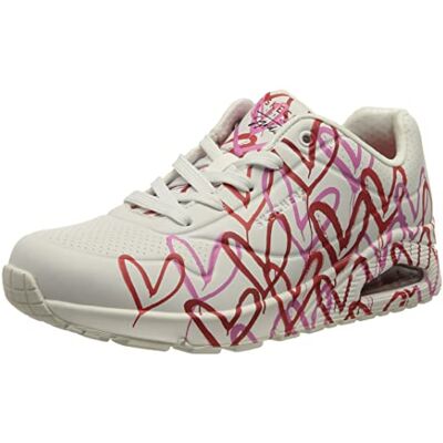 155507 Skechers Kobiety Uno Spread The Love Buty Sportowe, Biały/Czerwony, 39.5 EU 155507 Skechers Kobiety Uno Spread The Love Buty Sportowe, Biały/Czerwony, 39.5 EU