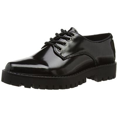 10142153_Black Vero Moda Vmlene Derby półbuty damskie sznurowane, czarny czarny Black 36 EU 10142153_Black Vero Moda Vmlene Derby półbuty damskie sznurowane, czarny czarny Black 36 EU
