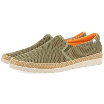 71790-P Męskie espadryle w beżowej siateczce z bawełną z recyklingu YACOLT, Khaki, 45 EU 71790-P Męskie espadryle w beżowej siateczce z bawełną z recyklingu YACOLT, Khaki, 45 EU