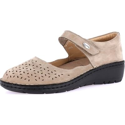 SC5560-68-NESI GRÜNLAND NESI Comfort balerina damska z nubuku z zapięciem na rzepy, podeszwa Conforma, wyjmowana wkładka z korka i skóry oraz klin 4 cm, Corda, 4,5 UK SC5560-68-NESI GRÜNLAND NESI Comfort balerina damska z nubuku z zapięciem na rzepy, podeszwa Conforma, wyjmowana wkładka z korka i skóry oraz klin 4 cm, Corda, 4,5 UK