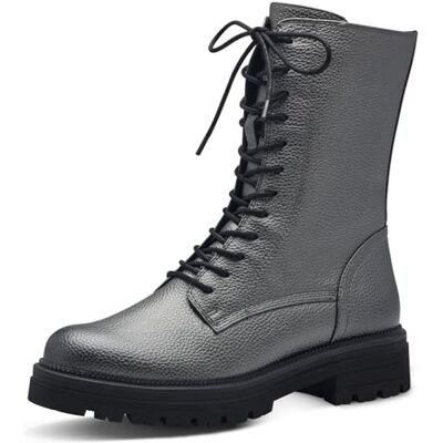 2-25212-41 MARCO TOZZI Lace Boot Flat damskie kozaki półdługie, Gun Metal, 37 EU 2-25212-41 MARCO TOZZI Lace Boot Flat damskie kozaki półdługie, Gun Metal, 37 EU
