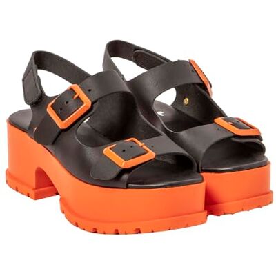 1821 ART Manchester, Sandały Kobieta, Nappa Black Orange, 42 EU 1821 ART Manchester, Sandały Kobieta, Nappa Black Orange, 42 EU
