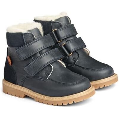 WF351i Wheat Dziecięce buty zimowe Stewie Velcro Tex, 80% skóra, 20% zamsz, oddychające, wodoodporne buty śnieżne, 1432 Navy, 25 EU WF351i Wheat Dziecięce buty zimowe Stewie Velcro Tex, 80% skóra, 20% zamsz, oddychające, wodoodporne buty śnieżne, 1432 Navy, 25 EU