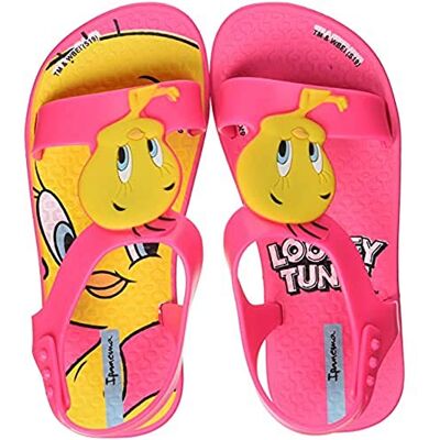 L 26372 Ipanema Dziewczęce Looney Tunes dziecięce płaskie sandały, Rosa, 21 EU L 26372 Ipanema Dziewczęce Looney Tunes dziecięce płaskie sandały, Rosa, 21 EU