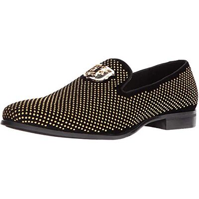 25228-715-715-14 M US Stacy Adams Męski swagger ćwiekowany ornament wsuwany styl jazdy mokasyny, 12, Czarne złoto 48 EU 25228-715-715-14 M US Stacy Adams Męski swagger ćwiekowany ornament wsuwany styl jazdy mokasyny, 12, Czarne złoto 48 EU