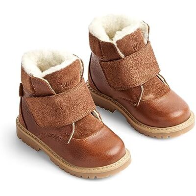 Wheat Unisex dziecięce buty zimowe Sigge z nadrukiem na rzep, 60% skóra, 40% zamsz, oddychające, wodoodporne buty śnieżne, 9002 Koniak, 28 EU Wheat Unisex dziecięce buty zimowe Sigge z nadrukiem na rzep, 60% skóra, 40% zamsz, oddychające, wodoodporne buty śnieżne, 9002 Koniak, 28 EU