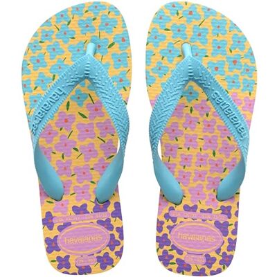 7909843522645 Havaianas Klapki dziewczęce Flores, Caja żółty niebieski, 7 UK Child 7909843522645 Havaianas Klapki dziewczęce Flores, Caja żółty niebieski, 7 UK Child