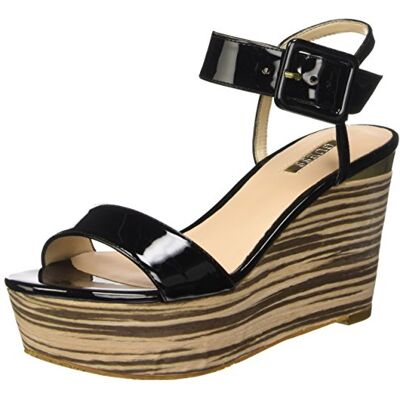 FLDY22PAF03-PAF03-35_Black GUESS Patent Pu damskie buty blokowe koturn, Czarny (Black Nero) 19 EU FLDY22PAF03-PAF03-35_Black GUESS Patent Pu damskie buty blokowe koturn, Czarny (Black Nero) 19 EU
