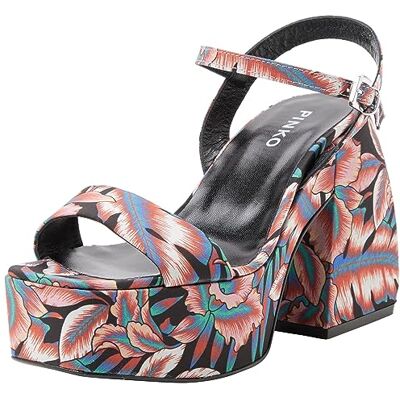 100655_A0O6 Pinko Fantine Wedge Drukowane tkaniny, Sandały Klinowe Damskie, Zr3 Mult Czarny Czerwony, 37 EU Szerokie 100655_A0O6 Pinko Fantine Wedge Drukowane tkaniny, Sandały Klinowe Damskie, Zr3 Mult Czarny Czerwony, 37 EU Szerokie