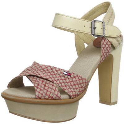 EN56815252 Hilfiger Denim HOLLY 4 sandały damskie, czerwony Ribbon Red 609, 38 EU EN56815252 Hilfiger Denim HOLLY 4 sandały damskie, czerwony Ribbon Red 609, 38 EU