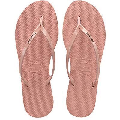 4135102 Havaianas Damskie metaliczne klapki japonki, 9, delikatna róża 33/34 EU 4135102 Havaianas Damskie metaliczne klapki japonki, 9, delikatna róża 33/34 EU