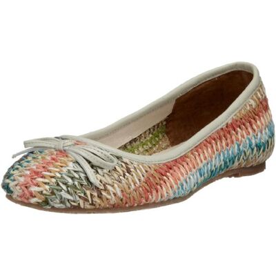 Buffalo 208-4923 raffia kid leather, damskie baleriny, beżowy beżowy Multi17-37 eu Buffalo 208-4923 raffia kid leather, damskie baleriny, beżowy beżowy Multi17-37 eu