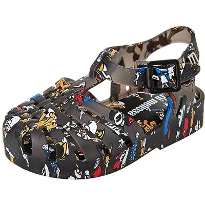 M 33445 melissa Mini Possession Print + Mickey and Friends BB, Sandały Płaskie Dziewczyny, czarny, 24 EU M 33445 melissa Mini Possession Print + Mickey and Friends BB, Sandały Płaskie Dziewczyny, czarny, 24 EU