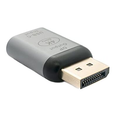 System-S Adapter USB 3.1 Typ C gniazdo do DisplayPort DP wtyczka 4K HDTV kabel w kolorze szarym System-S Adapter USB 3.1 Typ C gniazdo do DisplayPort DP wtyczka 4K HDTV kabel w kolorze szarym