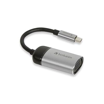 Verbatim Adapter USB-C na VGA, do podłączenia laptopów Thunderbolt 3 i USB C, notebooków, MacBooków do projektora VGA lub monitora, adapter USB C do rozdzielczości Full HD, 10 cm Verbatim Adapter USB-C na VGA, do podłączenia laptopów Thunderbolt 3 i USB C, notebooków, MacBooków do projektora VGA lub monitora, adapter USB C do rozdzielczości Full HD, 10 cm
