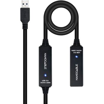 NANOCABLE Nanocabel 10.01.0312 USB 3.0 przedłużacz ze wzmacniaczem, typ A/M-A/H, gniazdo wtykowe, czarny, 10,0 ms NANOCABLE Nanocabel 10.01.0312 USB 3.0 przedłużacz ze wzmacniaczem, typ A/M-A/H, gniazdo wtykowe, czarny, 10,0 ms
