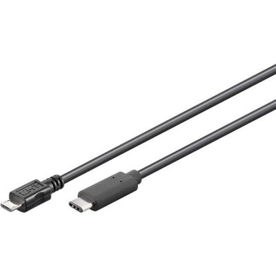 goobay 44758 USB 2.0 kabel USB-C na Micro-B 2.0, czarny, wtyczka USB 2.0 micro (typ B) > wtyczka USB-C. goobay 44758 USB 2.0 kabel USB-C na Micro-B 2.0, czarny, wtyczka USB 2.0 micro (typ B) > wtyczka USB-C.
