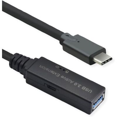 ROLINE Aktywny wzmacniacz USB 3.2 Gen 1, typ A C, czarny, 15 m ROLINE Aktywny wzmacniacz USB 3.2 Gen 1, typ A C, czarny, 15 m
