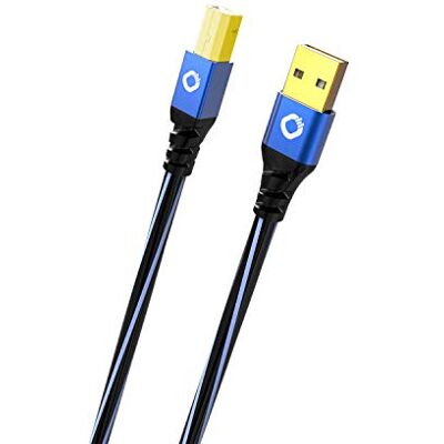 Oehlbach USB Plus B USB kabel do drukarki typu A na typ B płaszcz PCW OFC, niebieski/czarny 2,0 m Oehlbach USB Plus B USB kabel do drukarki typu A na typ B płaszcz PCW OFC, niebieski/czarny 2,0 m