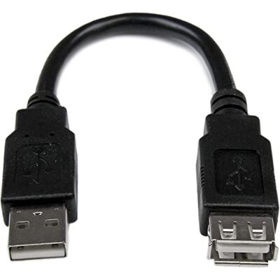 StarTech .com 15.2 cm Przedłużacz USB 2.0 Kabel A do A M/F USB (M) na (F) 15.0 cm Czarny (USBEXTAA6IN) StarTech .com 15.2 cm Przedłużacz USB 2.0 Kabel A do A M/F USB (M) na (F) 15.0 cm Czarny (USBEXTAA6IN)