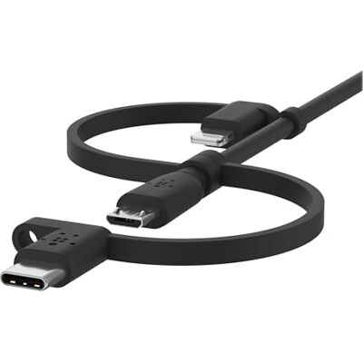 Belkin Universal-Kabel (3-in-1, USB-C-, Lightning-, Micro-USB-Ladekabel) Smartphones, Tablets, Powerbanks und andere Geräte Laden (1 m), CAC001bt1MBK Belkin Universal-Kabel (3-in-1, USB-C-, Lightning-, Micro-USB-Ladekabel) Smartphones, Tablets, Powerbanks und andere Geräte Laden (1 m), CAC001bt1MBK