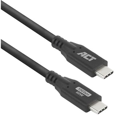 ACT Kabel USB C 60 W, 10 Gb/s, 4K 60 Hz USB C, kabel do transmisji danych, kabel do ładowania monitora, laptopa, SSD, 2 m – AC7442 ACT Kabel USB C 60 W, 10 Gb/s, 4K 60 Hz USB C, kabel do transmisji danych, kabel do ładowania monitora, laptopa, SSD, 2 m – AC7442