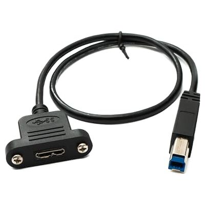 System-S Kabel USB 3.0 50 cm gniazdo Micro B do 3.0 typ B wtyczka panel mocowanie śruba adapter 5 Gbit/s 100 W System-S Kabel USB 3.0 50 cm gniazdo Micro B do 3.0 typ B wtyczka panel mocowanie śruba adapter 5 Gbit/s 100 W