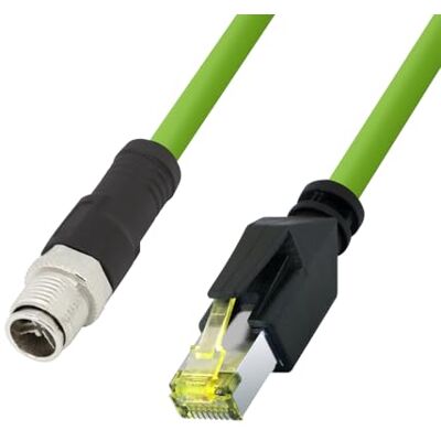 LogiLink CQM045S M12 CAT6A przemysłowy kabel krosowy PUR, M12 kodowany X na RJ45, 1,50 m LogiLink CQM045S M12 CAT6A przemysłowy kabel krosowy PUR, M12 kodowany X na RJ45, 1,50 m