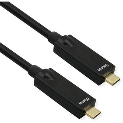 ROLINE Kabel USB 3.2 Gen 2, AOC, C-C, St/St, 10 Gb/s, 4K60Hz, PD (zasilacz elektryczny) 60 W, czarny, 10 m ROLINE Kabel USB 3.2 Gen 2, AOC, C-C, St/St, 10 Gb/s, 4K60Hz, PD (zasilacz elektryczny) 60 W, czarny, 10 m