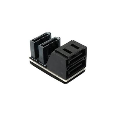 System-S Adapter SATA 2X 7Pin gniazdo do 2X wtyczka kabel 90° Down kąt kątowy do płyty głównej SSD HDD System-S Adapter SATA 2X 7Pin gniazdo do 2X wtyczka kabel 90° Down kąt kątowy do płyty głównej SSD HDD