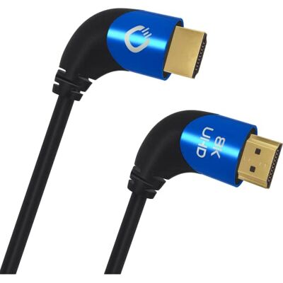 Oehlbach Shape Magic 90 UHD – 8K Ultra High Speed 2.1 kabel HDMI – certyfikat 48 Gb/s (wtyczka kątowa 90°, miedź OFC, 4K 120 Hz, 8K 60 Hz, eARC, dynamiczny HDR), czarny, 1 m Oehlbach Shape Magic 90 UHD – 8K Ultra High Speed 2.1 kabel HDMI – certyfikat 48 Gb/s (wtyczka kątowa 90°, miedź OFC, 4K 120 Hz, 8K 60 Hz, eARC, dynamiczny HDR), czarny, 1 m