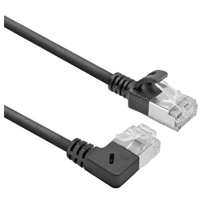 ACT CAT6A kabel sieciowy kątowy 90°, U/FTP LSZH LAN kabel cienki 3,6 mm Slimline, elastyczny kabel Ethernet z wtyczką RJ45, do stosowania w centrach danych, 1 metr, w prawo DA2901 ACT CAT6A kabel sieciowy kątowy 90°, U/FTP LSZH LAN kabel cienki 3,6 mm Slimline, elastyczny kabel Ethernet z wtyczką RJ45, do stosowania w centrach danych, 1 metr, w prawo DA2901