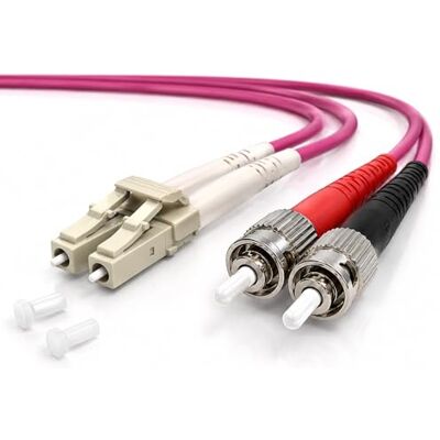 1aTTack.de 1 x kabel krosowy LC/UPC OM4 LWL DX DUPLEX ST/UPC MM MULTIMODALNY fioletowy 50/125 µm 1aTTack.de 1 x kabel krosowy LC/UPC OM4 LWL DX DUPLEX ST/UPC MM MULTIMODALNY fioletowy 50/125 µm