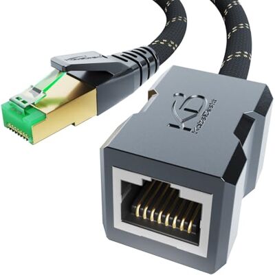 KabelDirekt – Przedłużacz kabla LAN i Ethernet 10Gbit/s – 1m, nylon 10Gbit/s, kabel kategorii 7, RJ45, przedłuża kable sieciowe z pełną prędkością, ekranowany, nylonowy KabelDirekt – Przedłużacz kabla LAN i Ethernet 10Gbit/s – 1m, nylon 10Gbit/s, kabel kategorii 7, RJ45, przedłuża kable sieciowe z pełną prędkością, ekranowany, nylonowy