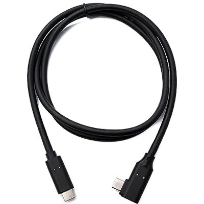 System-S Kabel USB 3.2 Gen 1 100 cm typ C wtyczka do wtyczki kątowy adapter w kolorze czarnym System-S Kabel USB 3.2 Gen 1 100 cm typ C wtyczka do wtyczki kątowy adapter w kolorze czarnym