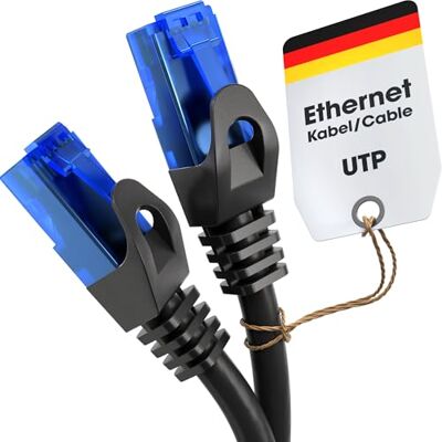 KabelDirekt – Kabel Sieciowy 10Gbit/s – 7,5m, czarny 10 Gb/s, prędkość światłowodowa dla sieci gigabitowych, switch/router/modem z RJ45, czarny/niebieski KabelDirekt – Kabel Sieciowy 10Gbit/s – 7,5m, czarny 10 Gb/s, prędkość światłowodowa dla sieci gigabitowych, switch/router/modem z RJ45, czarny/niebieski