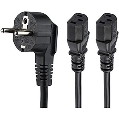 StarTech . com kabel zasilający Y, 2 m, 18AWG, EU Schuko na 2 x C13, 10 A 250 V, zamiennik kabla zasilającego AC, rozdzielacz Y, kabel zasilający do drukarki, kabel zasilający do komputera, kabel StarTech . com kabel zasilający Y, 2 m, 18AWG, EU Schuko na 2 x C13, 10 A 250 V, zamiennik kabla zasilającego AC, rozdzielacz Y, kabel zasilający do drukarki, kabel zasilający do komputera, kabel