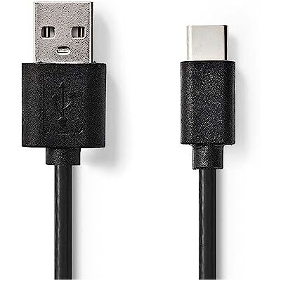 NEDIS Kabel USB USB 2.0 wtyczka USB-A wtyczka USB typu C ™ 480 Mbps 2,5 W niklowany 1,00 m okrągły PCW czarny zawieszka NEDIS Kabel USB USB 2.0 wtyczka USB-A wtyczka USB typu C ™ 480 Mbps 2,5 W niklowany 1,00 m okrągły PCW czarny zawieszka