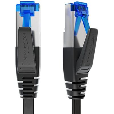 KabelDirekt – Płaski kabel Ethernet CAT7 10Gbit/s – 5m, czarny 10Gbit/s maksymalna prędkość światłowodu, bardzo elastyczny i odpowiedni do stałej instalacji, LAN, RJ45 KabelDirekt – Płaski kabel Ethernet CAT7 10Gbit/s – 5m, czarny 10Gbit/s maksymalna prędkość światłowodu, bardzo elastyczny i odpowiedni do stałej instalacji, LAN, RJ45