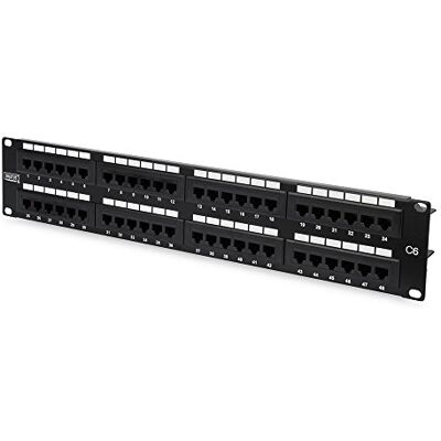 Digitus Panel krosowy 19 cali Cat-6-48 portów RJ45 nieekranowany LSA montaż w szafie 2HE czarny Digitus Panel krosowy 19 cali Cat-6-48 portów RJ45 nieekranowany LSA montaż w szafie 2HE czarny