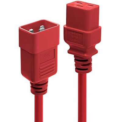 Lindy 1 m IEC C19 do C20 kabel przedłużający, czerwony Lindy 1 m IEC C19 do C20 kabel przedłużający, czerwony
