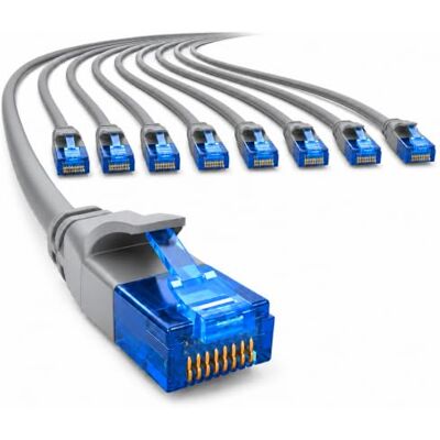 1aTTack.de 659893 Cat6 Cat.6 kabel sieciowy Cat 5 m kabel krosowy cienki (mała średnica – bardzo elastyczny) 1000 Mbit/s – 10 sztuk – szary 1aTTack.de 659893 Cat6 Cat.6 kabel sieciowy Cat 5 m kabel krosowy cienki (mała średnica – bardzo elastyczny) 1000 Mbit/s – 10 sztuk – szary