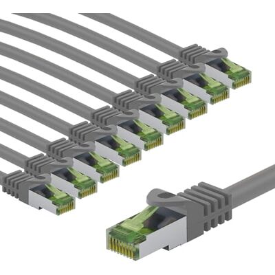 goobay 66587 CAT8.1 kabel sieciowy w zestawie po 10 szt./kabel krosowy ekranowany S/FTP/CU Ethernet, PiMF, LSZH, OFC/Cat 8.1 kabel z 40 Gbits/szary / 10 x 5 m goobay 66587 CAT8.1 kabel sieciowy w zestawie po 10 szt./kabel krosowy ekranowany S/FTP/CU Ethernet, PiMF, LSZH, OFC/Cat 8.1 kabel z 40 Gbits/szary / 10 x 5 m