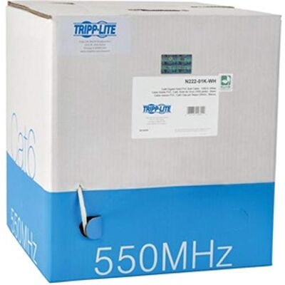 TRIPP LITE Cat6 Solid-Core kabel luzem, znamionowy CMR PVC, gigabit, biały, 1000' (N222-01K-WH) TRIPP LITE Cat6 Solid-Core kabel luzem, znamionowy CMR PVC, gigabit, biały, 1000' (N222-01K-WH)