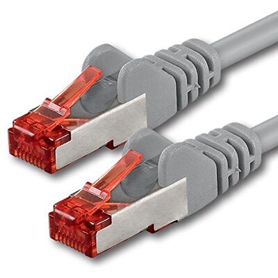 1aTTack.de 10 m kabel Ethernet Cat6 Lan Patch Cat 6 kabli, Internet, wtyczka RJ45, 1 Gbit/s SFTP, PIMF do przełącznika, routera, modemu, komputera, gier, telewizora, patchfield, szarego, 1 szt., 10 m 1aTTack.de 10 m kabel Ethernet Cat6 Lan Patch Cat 6 kabli, Internet, wtyczka RJ45, 1 Gbit/s SFTP, PIMF do przełącznika, routera, modemu, komputera, gier, telewizora, patchfield, szarego, 1 szt., 10 m